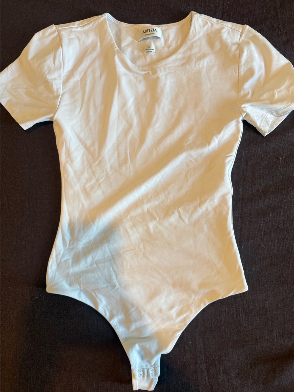 Aritzia White Scoop Neck Short-Sleeve Bodysuit